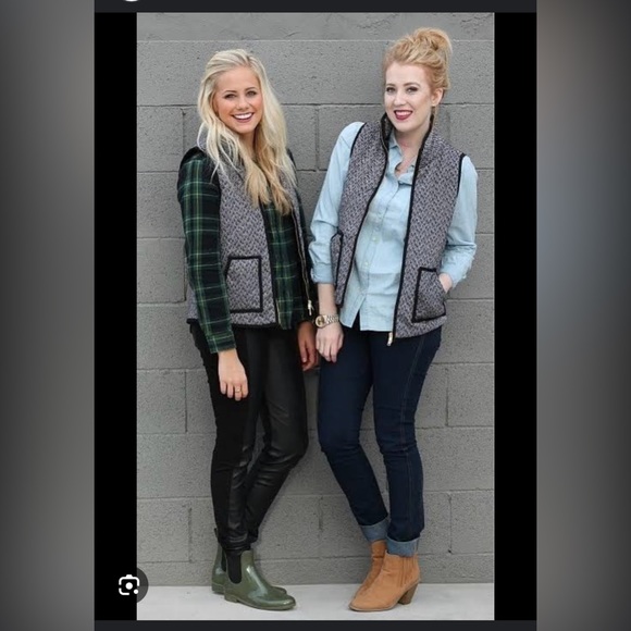 J crew quilted down fill herringbone vest - Picture 2 of 8